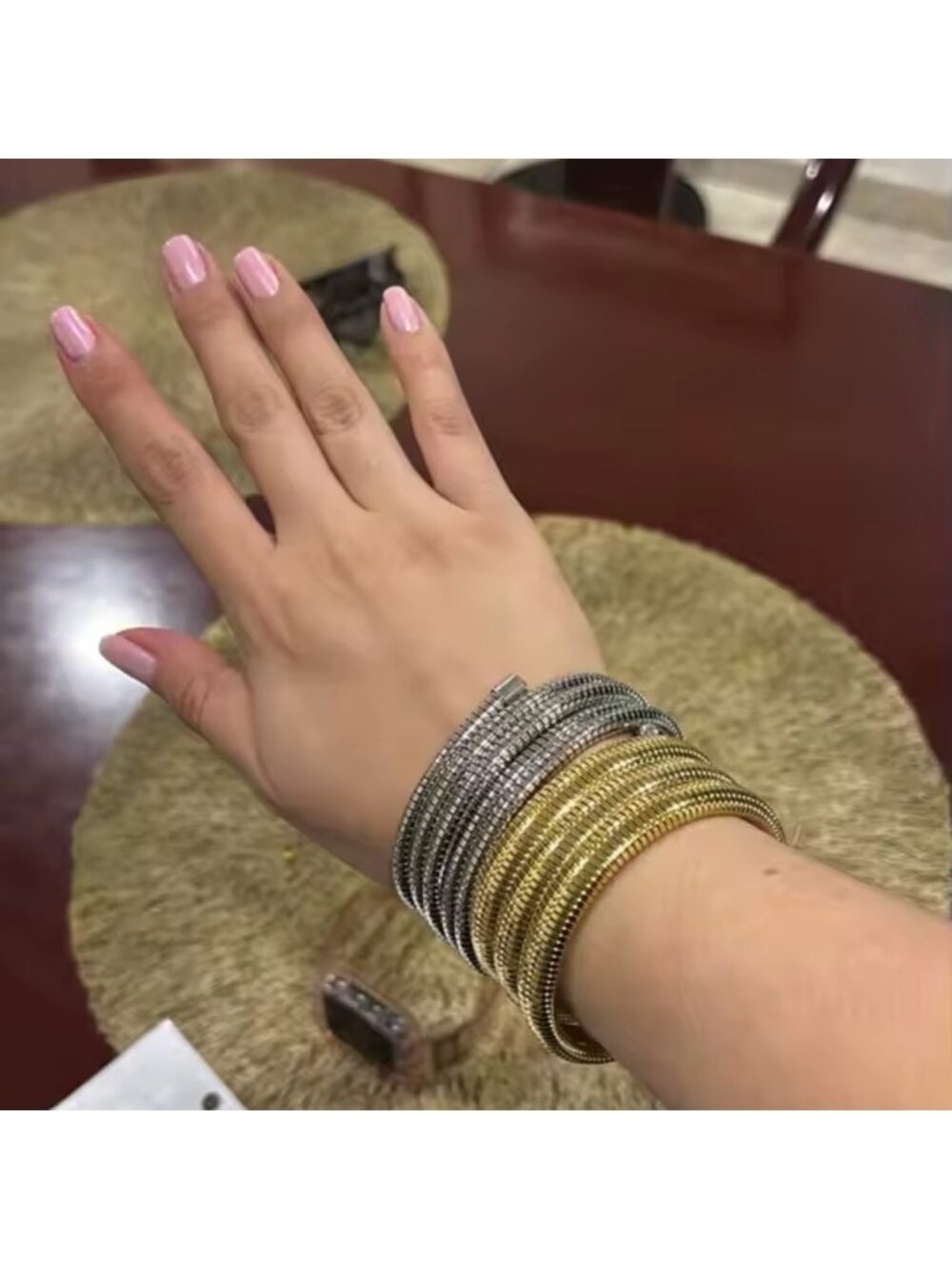 Minimalist Silver Spiral Cuff Bracelet - Picture 8 of 8